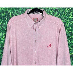 Alabama Crimson Roll Tide Long Sleeve Button Front Dress Shirt Red Men’s Large